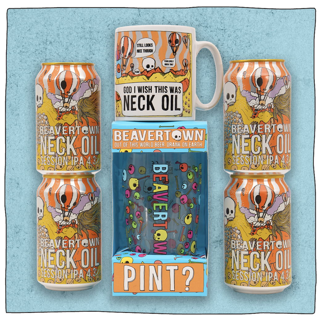 Neck Oil Beer, Glass & Mug Bundle