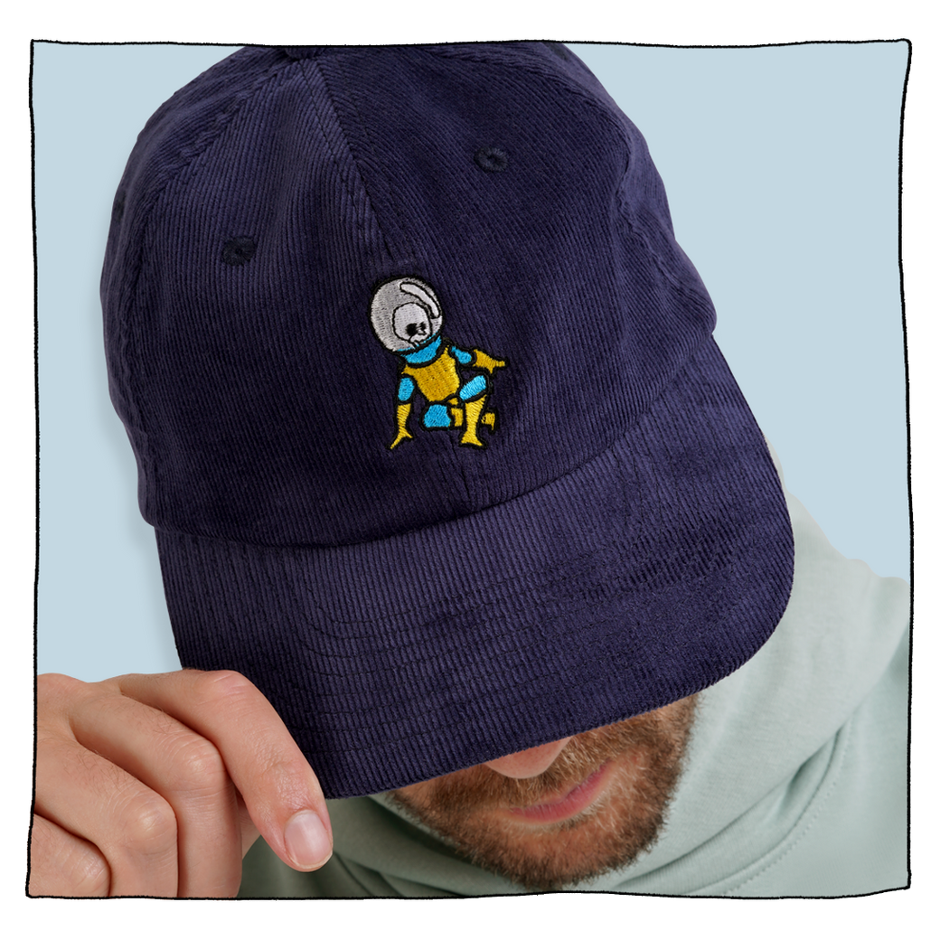 Lil Spaceman Cord Cap in Navy